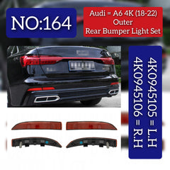 Outer Rear Bumper Light (Reflector) Right 4K0945106 & Left 4K0945105 Compatible With Audi A6 4K (2018-2022) Tag-164