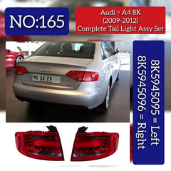 Complete Tail Light Assy Set Left 8K5945095 8K5945095D & Right 8K5945096 8K5945096DCompatible With Audi A4 8K (2009-2012) Tag No.165