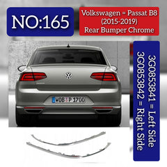 Rear Bumper Chrome Left 3G0853841 Right 3G0853842 Compatible With Volkswagen PASSAT B8 (362) Tag No.165