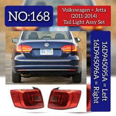 Tail Light Left 16D945095A & Right 16D945096A Compatible With VW JETTA (2011-2014) No. 168