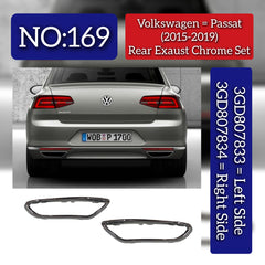 Rear Exaust Chrome Left 3GD807833 Right 3GD807834 Compatible With Volkswagen For Passat B7 Tag No.169