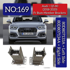 Front Bumper Member Bracket Left 80D807133A & Right 80D807134A Compatible With Audi Q5 (2018-2020) Tag No.169