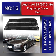 Fog Lamp Cover Compatible With AUDI A4 B9 2016-2019 Fog Lamp Cover Left 8WD807681 & Right 8WD807682 Tag-FC-16
