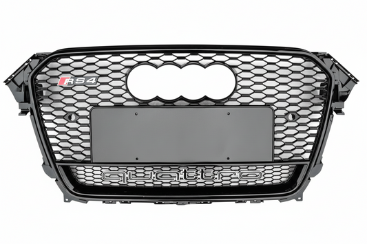 RS4 Quattro Black Honeycomb Show Grill Compatible With Audi A4 B8 Facelift (2012-15) Tag No.16