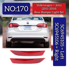 Rear Bumper Reflector Left Rear Bumper Reflector Left 5C6945105 & Right 5C6945106 Compatible With VW JETTA IV (162,163)& Right 16D945106 Compatible With VW JETTA IV (162,163) Tag No.170