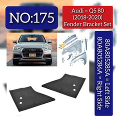 Front Fender Bracket Left 80A805285A & Right 80A805286A Compatible With Audi Q5 (FYB , FYG) (2018-2020) Tag No.175