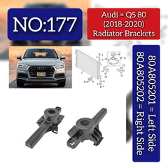 Radiator Bracket Left 80A805201 & Right 80A805202 Compatible with Audi Q5 (FYB , FYG) - (2018-2020) Tag No.177