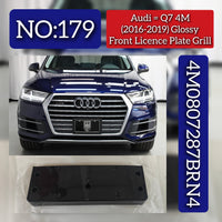 Glossy Front Bumper Licence Plate Grill 4M0807287BRN4 Compatible With Audi Q7 4M (2016-2019) Tag No.179