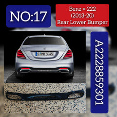 Rear Lower Bumper A2228859301 Compatible With MERCEDES-BENZ S Class W222 (2013-2017) Tag No.17