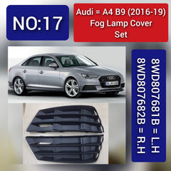 Fog Lamp Cover Compatible With AUDI A4 B9 2016-2019 Fog Lamp Cover Left 8WD807681B & Right 8WD807682B Tag-FC-17