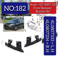 Front Bumper Bracket Left 4L0807333 & Right 4L0807334 Compatible With AUDI Q7 (4LB) 2007-2015 Tag No.182