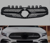 Diamond Black Chrome Show Grill Compatible With Mercedes Benz A-Class W177 (2019-2023) Tag 114