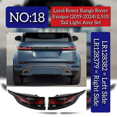 Tail Light Assy Left LR128382 LR116005 & Right LR128379 LR116002 Compatible With Land Rover Range Rover Evoque - L551 (2019-2024) Tag No.18