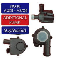 Auxiliary Water Pump 5Q0965561 5Q0965561B 5Q0965567J Compatible With AUDI A3 Convertible (8V7, 8VE) | A3 / S3 & Q2 (GAB, GAG) & TT (FV3, FVP) & SKODA OCTAVIA III (5E3, NL3, NR3) & SUPERB III (3V3) & VW POLO V (6R1, 6C1) Tag No.18