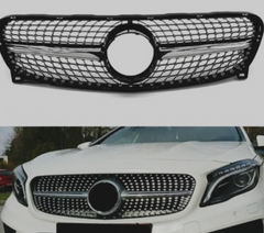 Diamond Black Chrome Show Grill Compatible With Mercedes Benz GLA-Class W156 (2014-2016) Tag 124