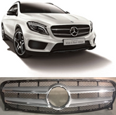 GLA AMG Silver Chrome Show Grill Compatible With Mercedes Benz GLA-Class W156 (2014-2016) Tag 121