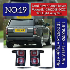 Tail Light Assy Left LR098353 & Right LR098346 Compatible With Land Rover Range Rover Vogue (L405) (2018-2022) Tag No.19