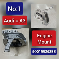 Engine Motor Mount Bracket 5Q0199262BE Compatible With AUDI A3 Limousine (8VS, 8VM) | A3 / S3 & SKODA OCTAVIA III (5E3, NL3, NR3) Tag no.1