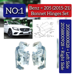 Bonnet Hinge Set Left 2058800828 & Right 2058800928 Compatible With Mercedes Benz (205) (2015-2021) Tag No.1