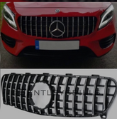 LCI GTR Silver Chrome Show Grill Compatible With Mercedes Benz GLA-Class W156 (2017-2020) Tag 201