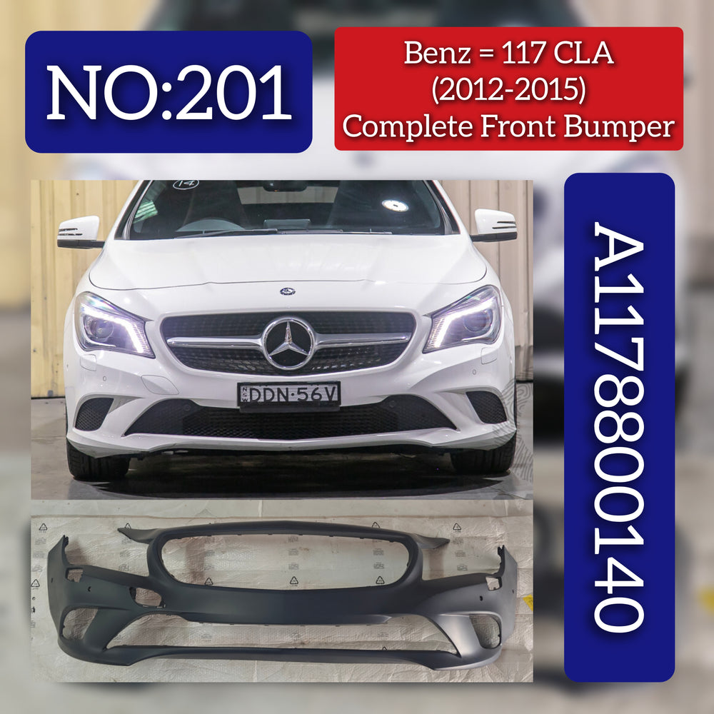 Complete Front Bumper 1178800140 Compatible With Mercedes Benz 117 CLA (2012-2015) Tag No.201