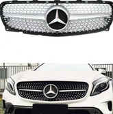 LCI Diamond Silver Chrome Show Grill Compatible With Mercedes Benz GLA-Class W156 (2016-2020) Tag 129
