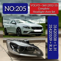 Headlight Headlamp Left 31420108 & Right 31420109 31353284 31395902 31698818 (Without Blaster) Compatible With VOLVO S60 (2012-2015)