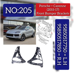 Front Bumper Bracket Left 95850517750 & Right 95850517850 Compatible With PORSCHE CAYENNE (9YA) (2015) Tag No.205