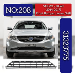 Front Bumper Lower Grill 31323775 Compatible With VOLVO XC60 II (246) (2014-2017) Tag No.208