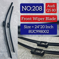 Front Wiper Blade Set (24'20 Inch) 80C998002 4J1998002A 4K2998002D 4KR998002 4M8998002A 4N2998002 Compatible with AUDI Q5 8R Tag No.208