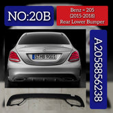 Rear Lower Bumper 2058856238 A2058856238 Compatible With Mercedes-Benz C-CLASS W205 (2015-2018) Tag NO:20B