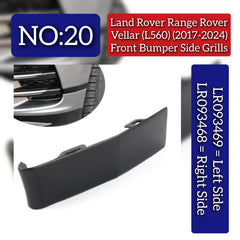 Front Bumper Grill Right LR093468 & Left LR093469 Compatible With Land Rover Range Rover Velar - L560 (2017-2024) Tag No.20