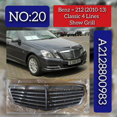 Show Grill (4 Lines) 2128800983 A2128800983 2128800983A Compatible With Mercedes Benz E-Class (W212) (2010-2013) Tag 20