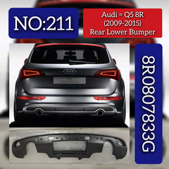 Rear Lower Bumper 8R0807833G Compatible With Audi Q5 8R (2009-2015) Tag No.211