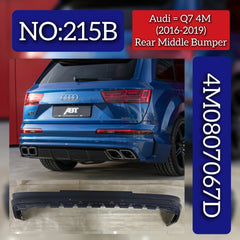 Rear Middle Bumper 4M0807067D Compatible With Audi Q7 4M (2016-2019) Tag No.215B