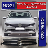 Front Bumper Show Grill 3GD853653 Compatible With Volkswagen PASSAT B8 (362) Tag No.21