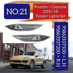 Additional Turn Indicator Lamp Left 95863107100 & Right 95863107200 Compatible with PORSCHE CAYENNE 2011-2014 92A Tag-FBL-03