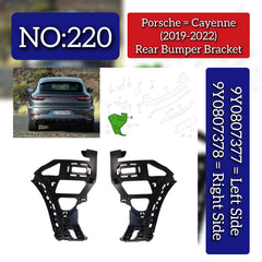 Rear Bumper Bracket Set Right 9Y0807378 & Left 9Y0807377 Compatible With Porsche Cayenne (2018-2020) Tag No.220