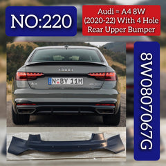 Rear Upper Bumper 8W0807067G 8WD807067G Compatible With AUDI A4 B9 (8W2, 8WC) | A4 / S4 (2020-2022) Tag No.220