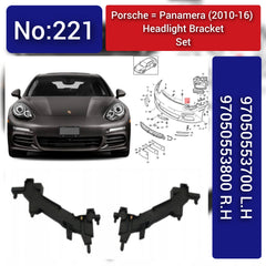 Front Headlamp Retaining Bracket Left 97050553700 & Right 97050553800 Compatible With PORSCHE PANAMERA 2010-2016 Tag No.221