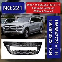 Outer Grille Fog Lamp Cover Compatible With MERCEDES-BENZ GL-GLS W166 2013-2017 Fog Lamp Cover Left 1668843722 & Right 1668843822 Tag-FC-221