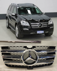 AMG Silver Triple Chrome Show Grill Compatible With Mercedes Benz GL-Class W164 Tag 142