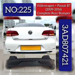 Rear Bumper 3AD807421 Compatible With Volkswagen PASSAT B7 (362) Tag No.225
