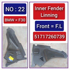 Front Left Inner Fender Liner 51717260739 Compatible With BMW 3 Series F30 F80 Tag-FE-22