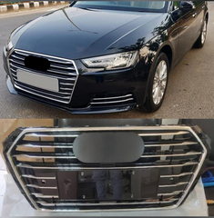 Show Grill Compatible With Audi A4 B9(2017-19) Shiny Silver Chrome Tag 22
