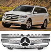Original Silver Chrome Show Grill Compatible With Mercedes Benz GL-Class W166 Tag 233