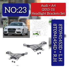 Headlight Mount Retainer Plate Bracket Left 8T0941453D & Right 8T0941454D Compatible With AUDI A4 B8 (8K2) | A4 / S4 No:- 23