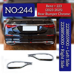 Rear Bumper Chrome Left 2238856000 Right 2238855900 Compatible With Mercedes-Benz S-Class (W223) Tag No.244