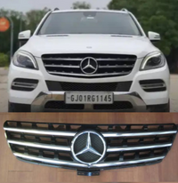 AMG Silver Chrome Show Grill Compatible With Mercedes Benz ML-Class W166 (2012-2016) Tag 184