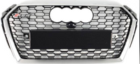 Show Grill Compatible With Audi A4 B9(2017-19) RS4 Silver Chrome Tag 24